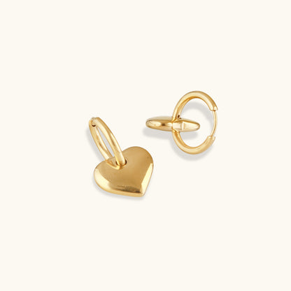 Heart Drop Earrings - 18K Gold Plated