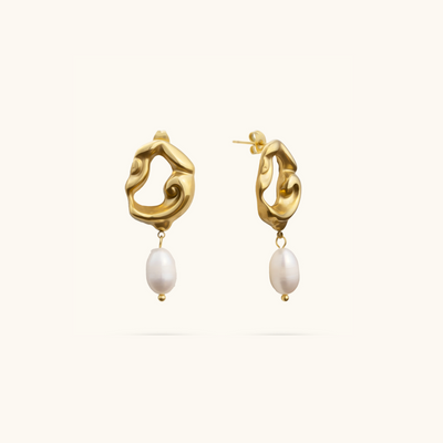 Pearl Baroque Earrings - 18K Gold Plated