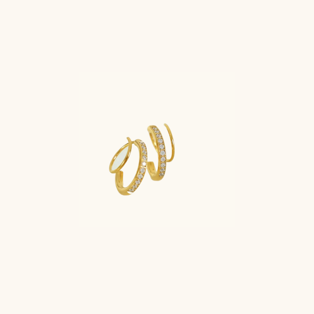 Spiralizo Zirconia Earrings - 18k Gold Plated