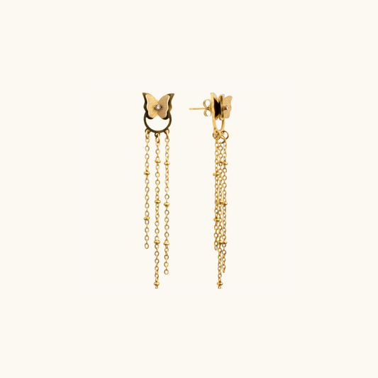 Butterfly Danglers - 18K Gold Plated