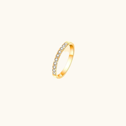 Minimal Shimmer Zirconia Ring - 18K Gold Plated