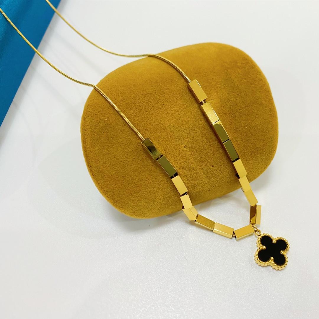 Buy Reversible Clover Bar Necklace - 18K Gold Plated online jewellery