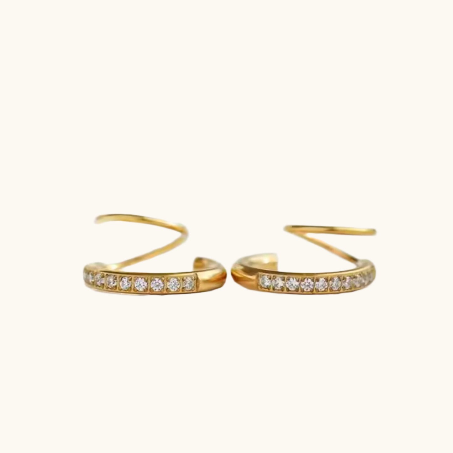 Spiralizo Zirconia Earrings - 18k Gold Plated