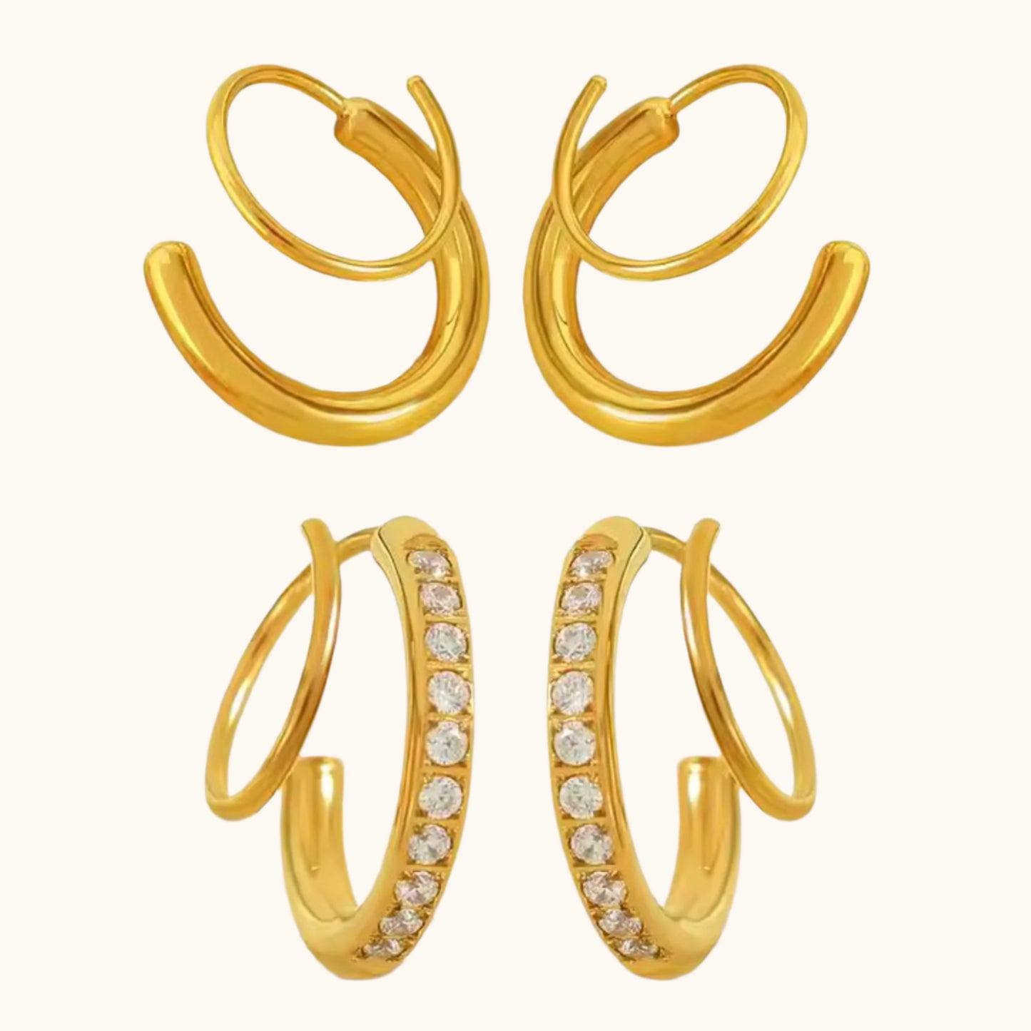 Spiralizo Zirconia Earrings - 18k Gold Plated