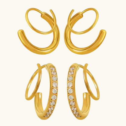 Spiralizo Zirconia Earrings - 18k Gold Plated