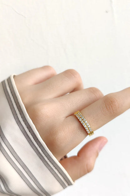 Buy Minimal Shimmer Zirconia Ring - 18K Gold Plated online jewellery