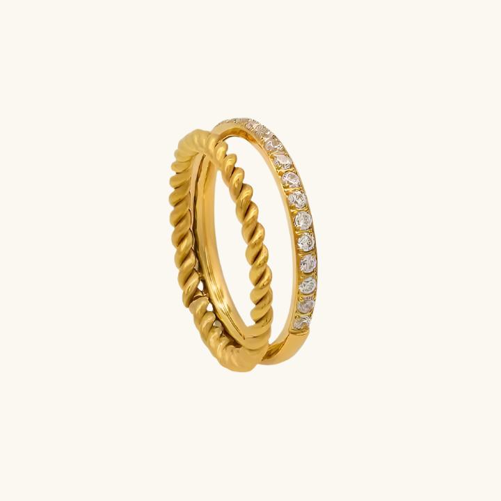 Buy Zirconia Ring Stack - 18K Gold Plated online jewellery