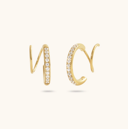 Spiralizo Zirconia Earrings - 18k Gold Plated