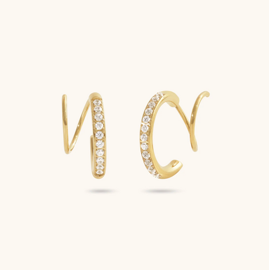 Spiralizo Zirconia Earrings - 18k Gold Plated