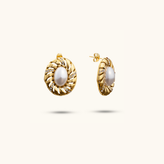 Old Money Pearl Earrings - 18K Gold Plated