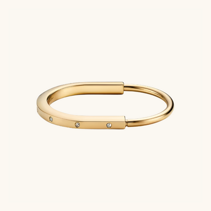 Lux Lock Bangle Bracelet - 18K Gold Plated