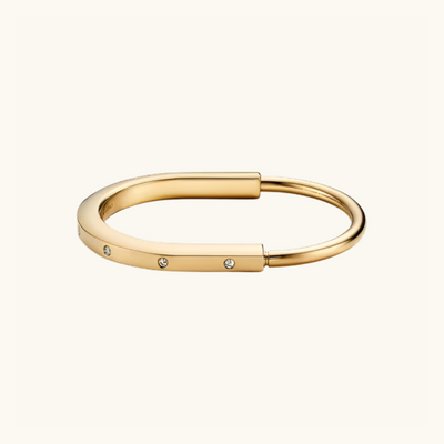 Lux Lock Bangle Bracelet - 18K Gold Plated