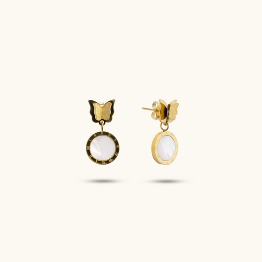 Priceless Butterfly Enamel Earrings - 18K Gold Plated