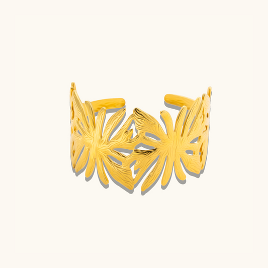 Luce Cuff Bangle Bracelet - 18K Gold Plated