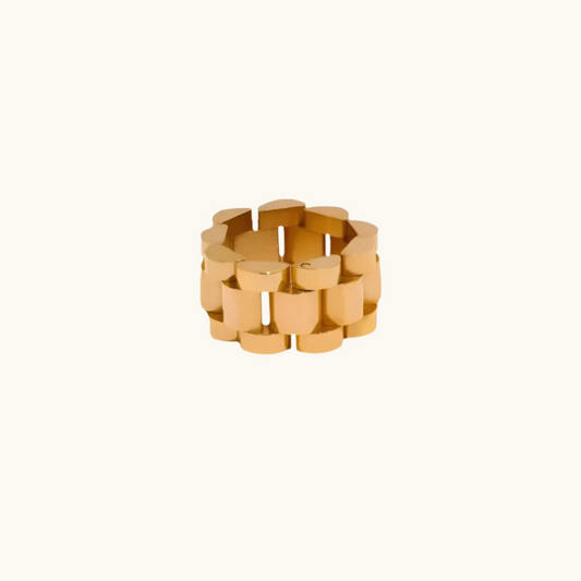 Chunky Goldy Blocks Ring - 18K Gold Plated