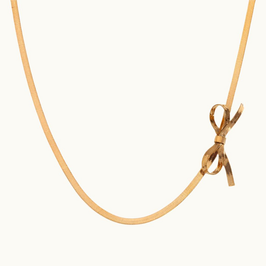 Buy Bow Chain Necklace - 18K Gold Plated online jewellery