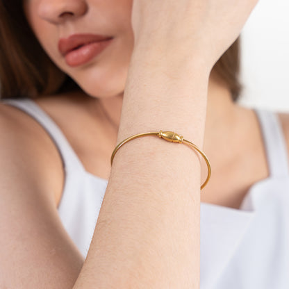 Moon Star Charms Magnetic Bracelet Bangle - 18K Gold Plated