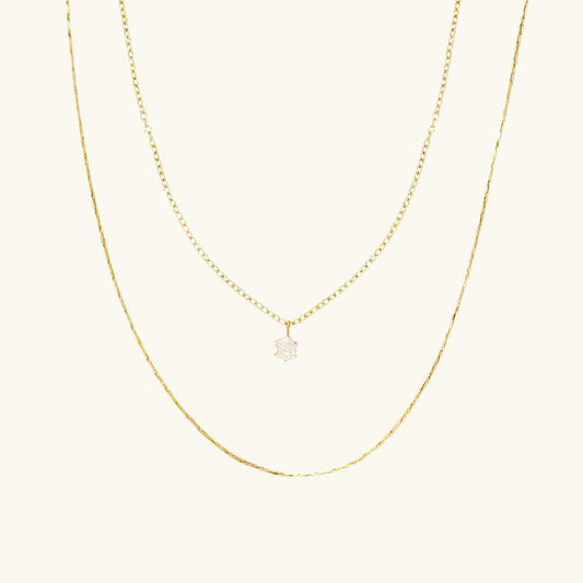 Buy Dainty Solitaire Layered Necklace online jewellery