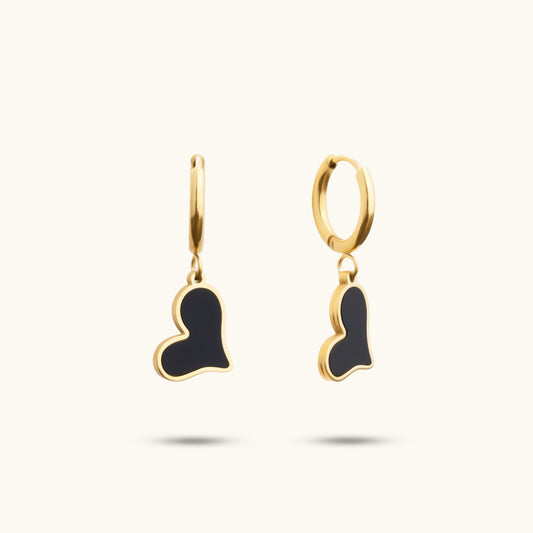 Buy Black Heart drop Earrings online jewellery