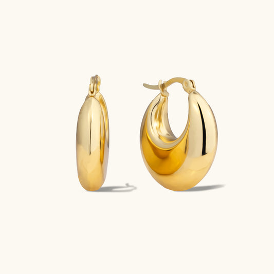 Buy Classy Bella Bulky Hoops - 18K Gold Plated online jewellery