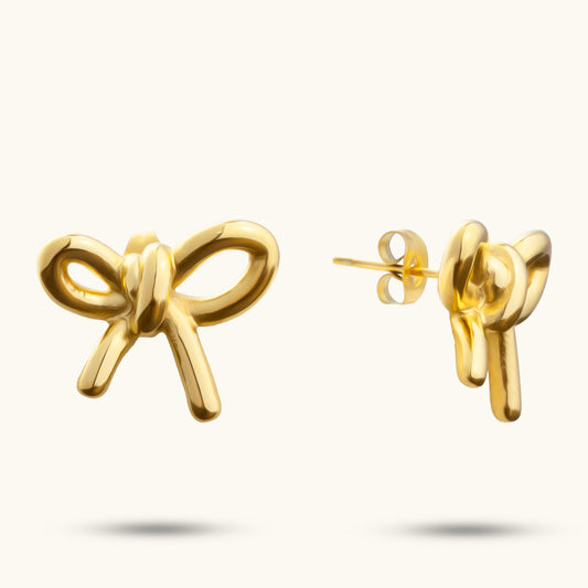 Buy Cutie Bow Earrings - 18K Gold Plated online jewellery