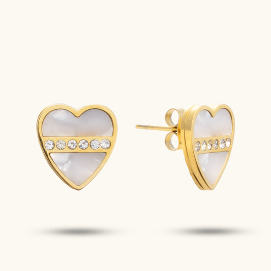 Buy Enamel Heart Studs Earrings online jewellery