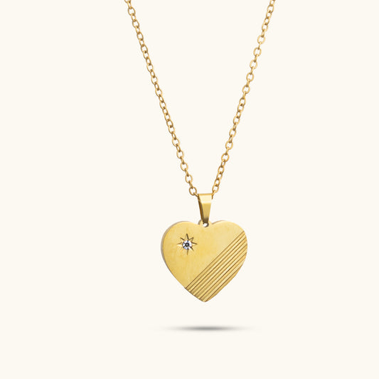 Buy Classy Heart Crystal Pendant - 18K Gold Plated online jewellery