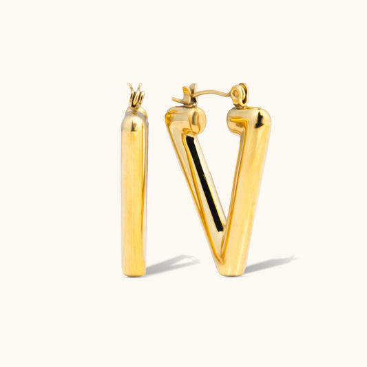 Buy V-shaped Earrings - 18K Gold Plated online jewellery