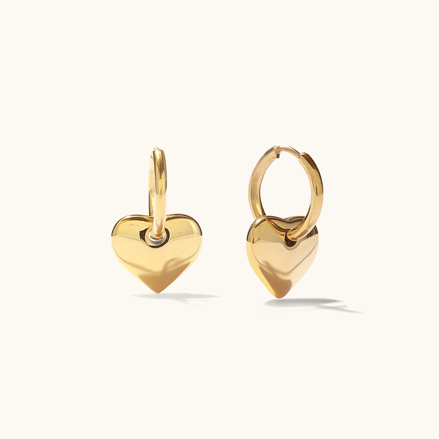 Heart Drop Earrings - 18K Gold Plated