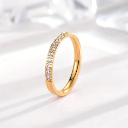 Buy Minimal Shimmer Zirconia Ring - 18K Gold Plated online jewellery